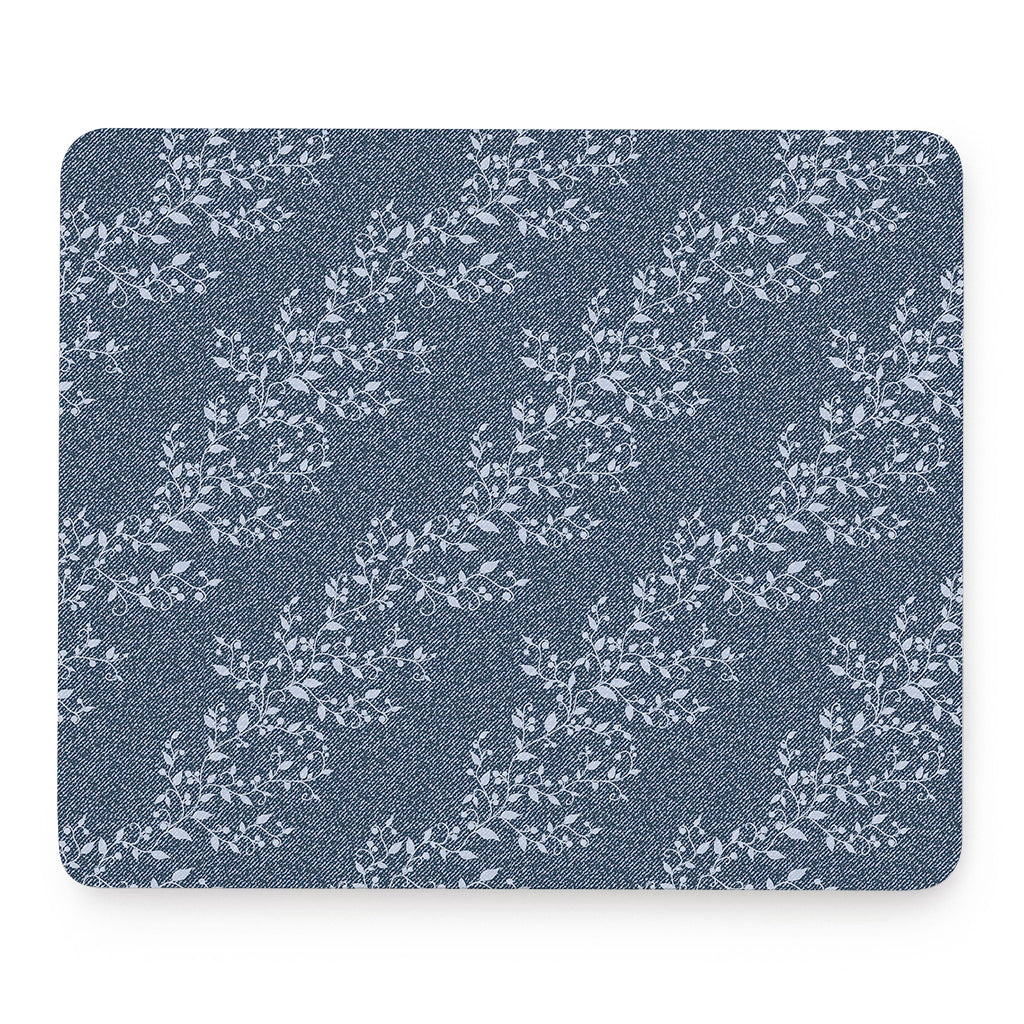 Ivy Flower Denim Jeans Pattern Print Mouse Pad