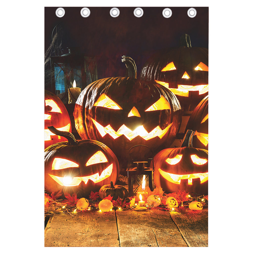 Jack-O'-Lantern Halloween Pumpkin Print Curtain