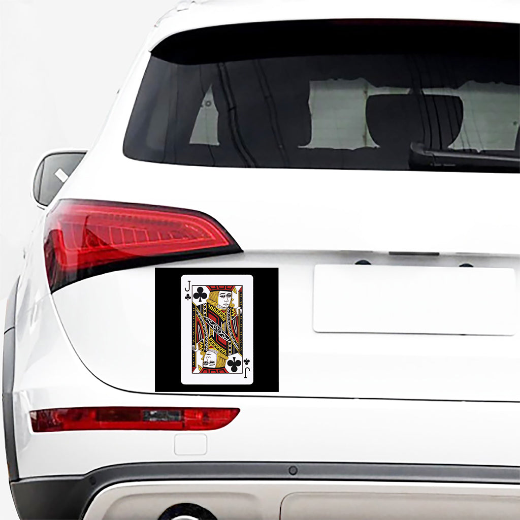 Jack Of Clubs Playing Card Print Car Sticker