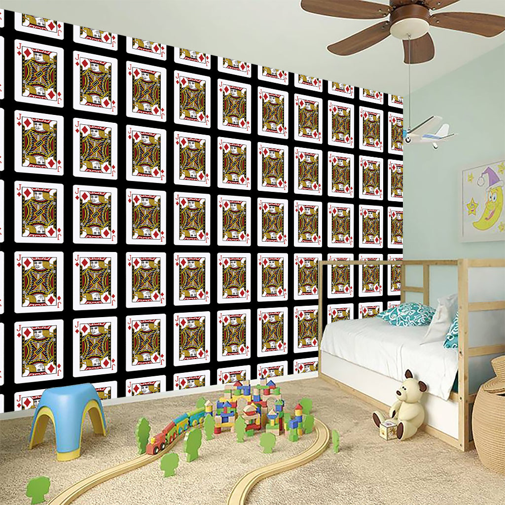 Jack Of Diamonds Pattern Print Wall Sticker