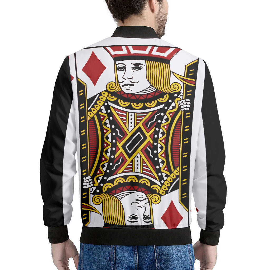 Jack Of Diamonds Playing Card Print Men's Bomber Jacket