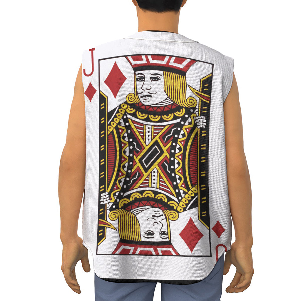Jack Of Diamonds Playing Card Print Sleeveless Baseball Jersey