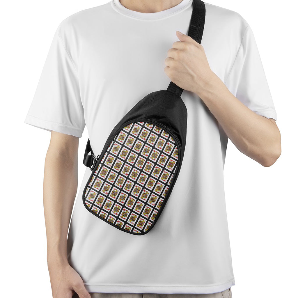 Jack Of Hearts Pattern Print Chest Bag