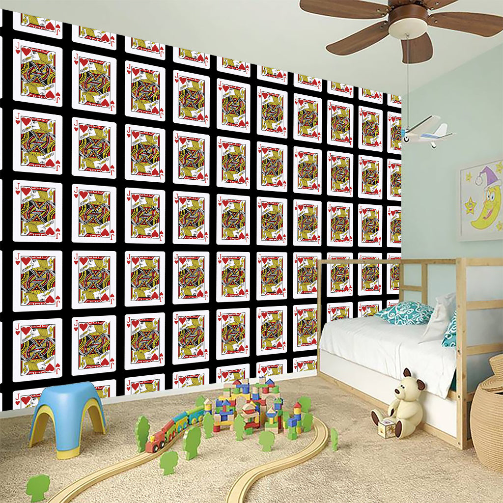 Jack Of Hearts Pattern Print Wall Sticker