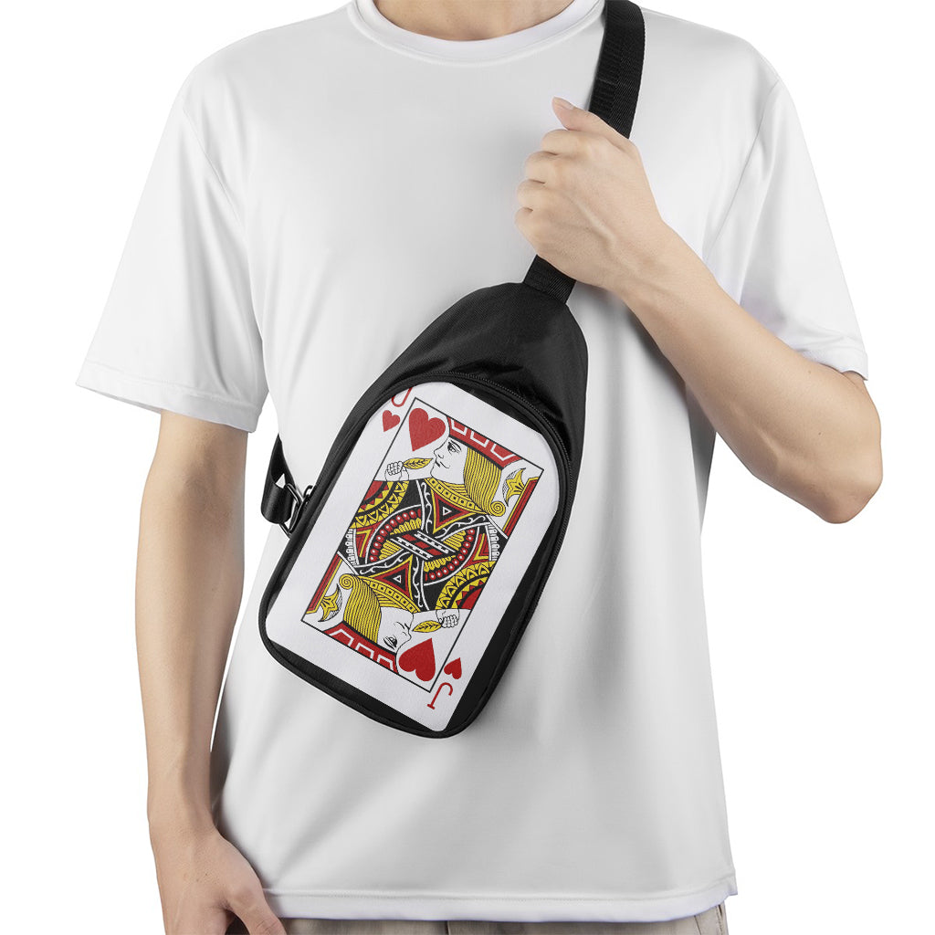Jack Of Hearts Playing Card Print Chest Bag