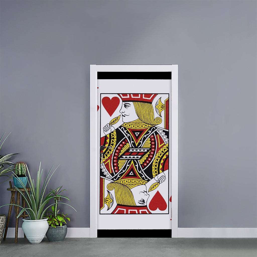 Jack Of Hearts Playing Card Print Door Sticker