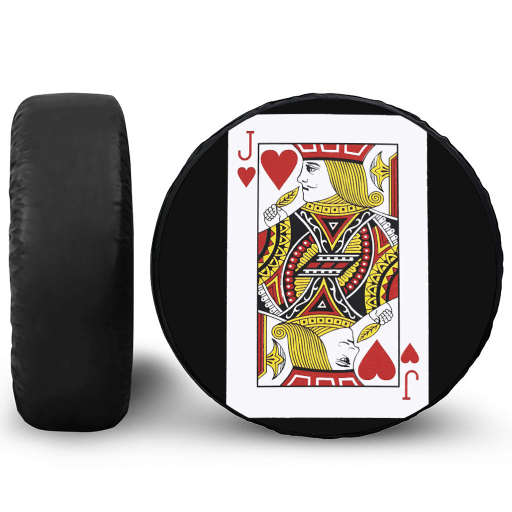 Jack Of Hearts Playing Card Print Tire Cover