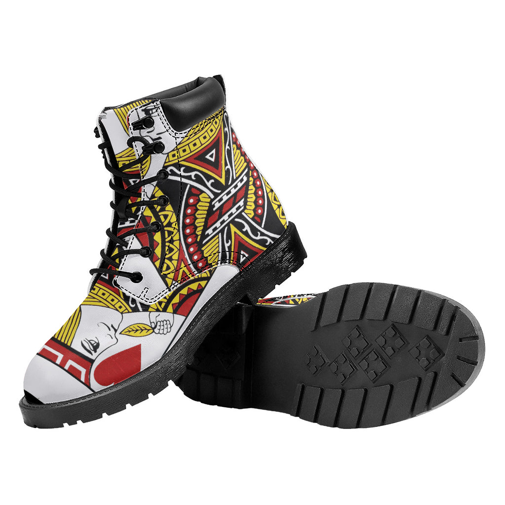 Jack Of Hearts Playing Card Print Work Boots