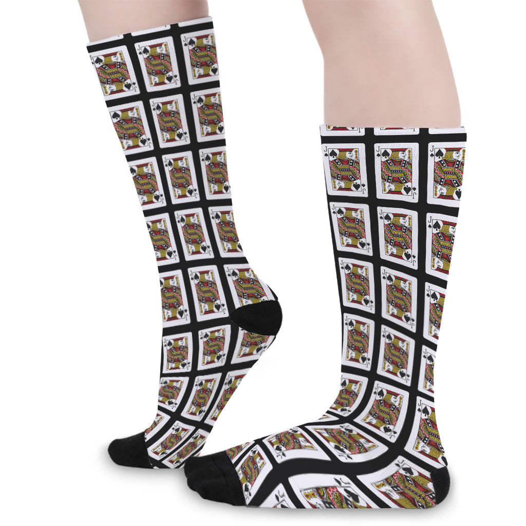 Jack Of Spades Pattern Print Long Socks