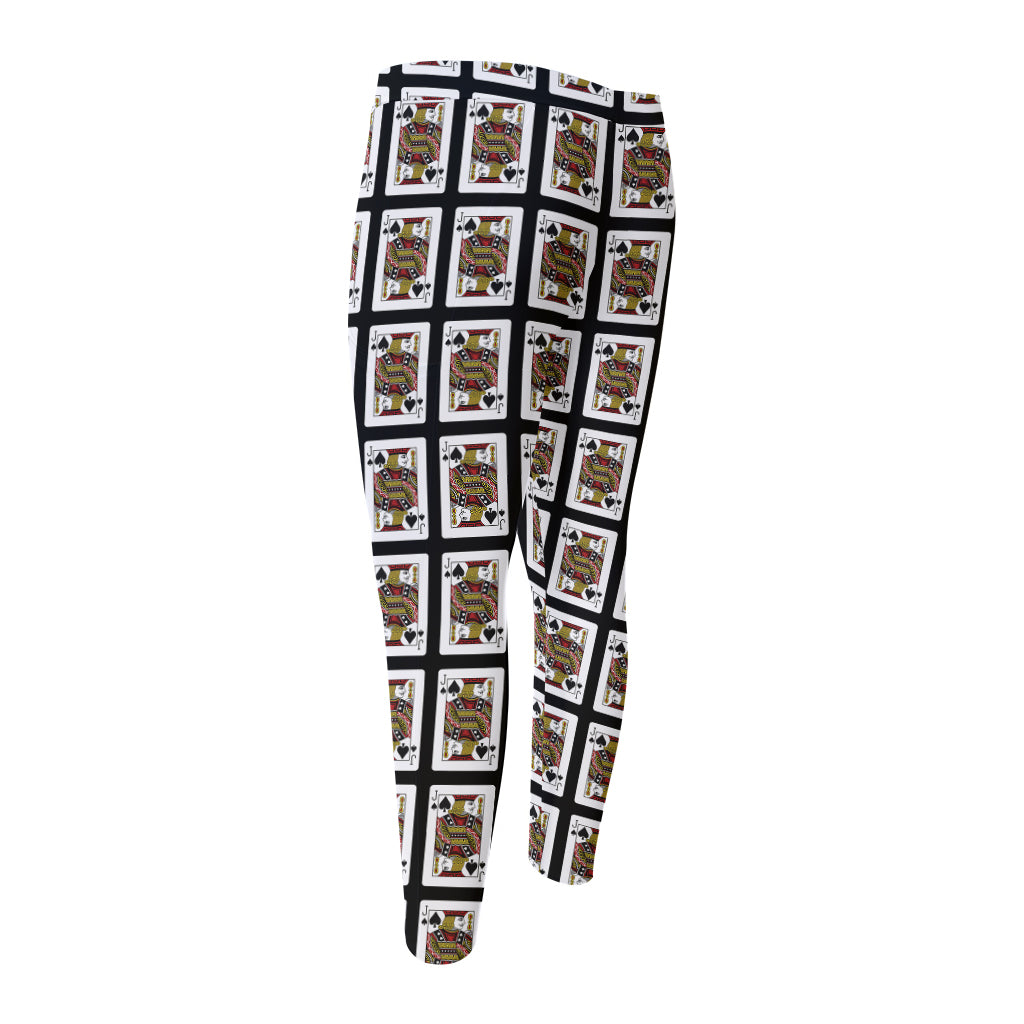 Jack Of Spades Pattern Print Men's Compression Pants