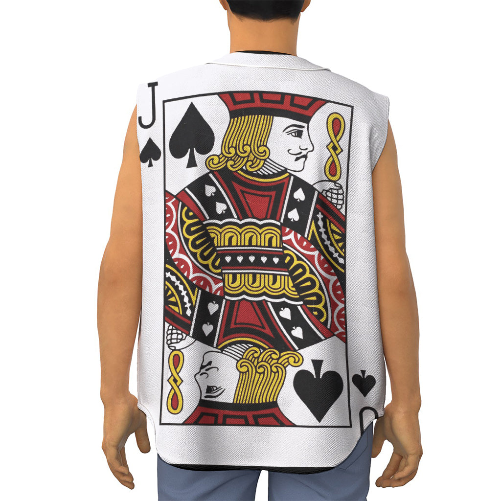 Jack Of Spades Playing Card Print Sleeveless Baseball Jersey