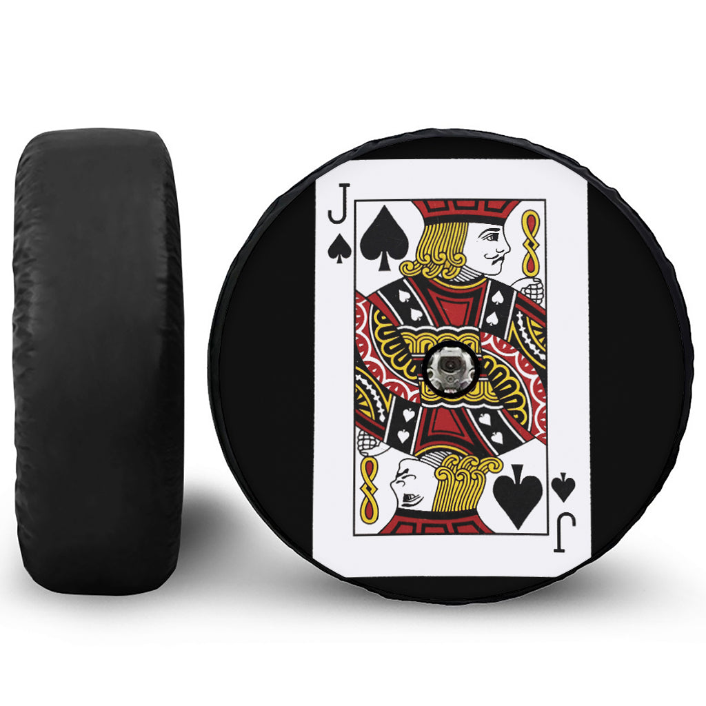 Jack Of Spades Playing Card Print Tire Cover With Camera Hole