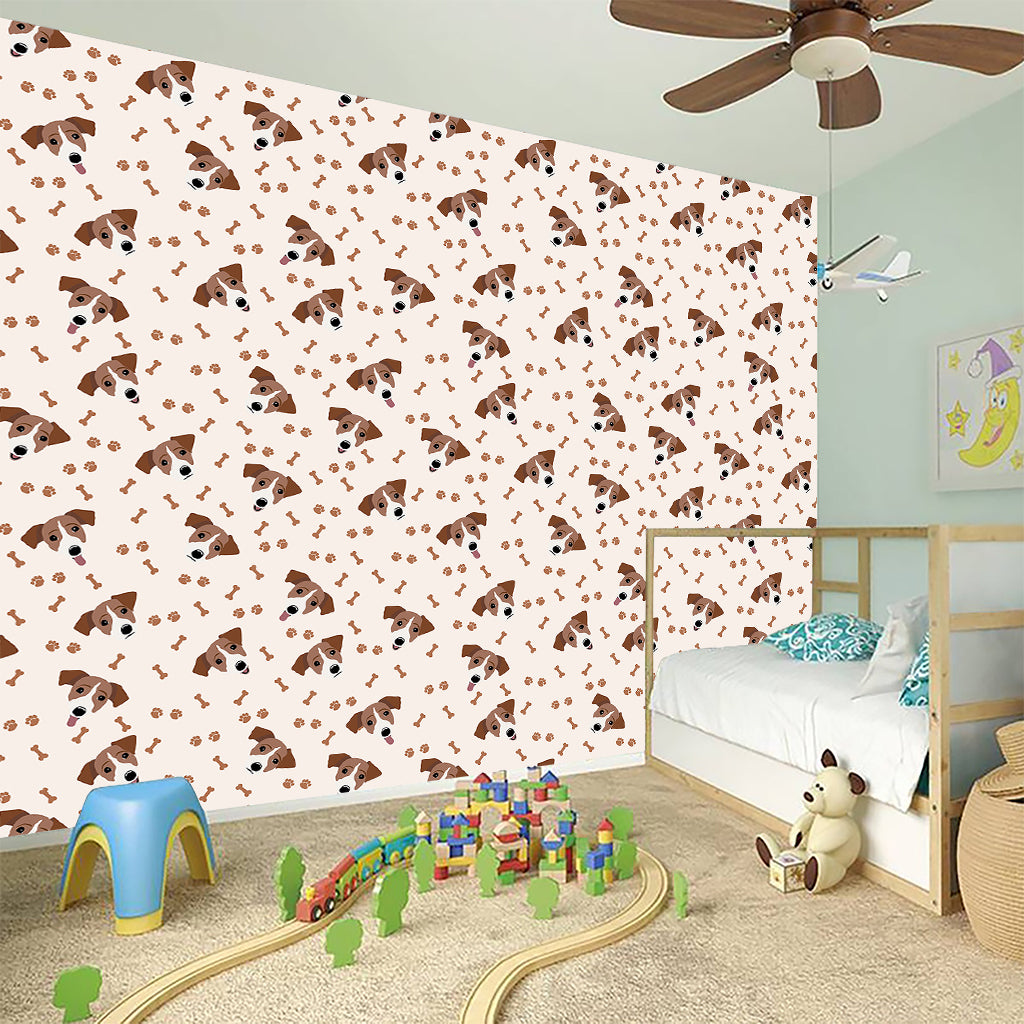 Jack Russell Terrier And Bone Print Wall Sticker