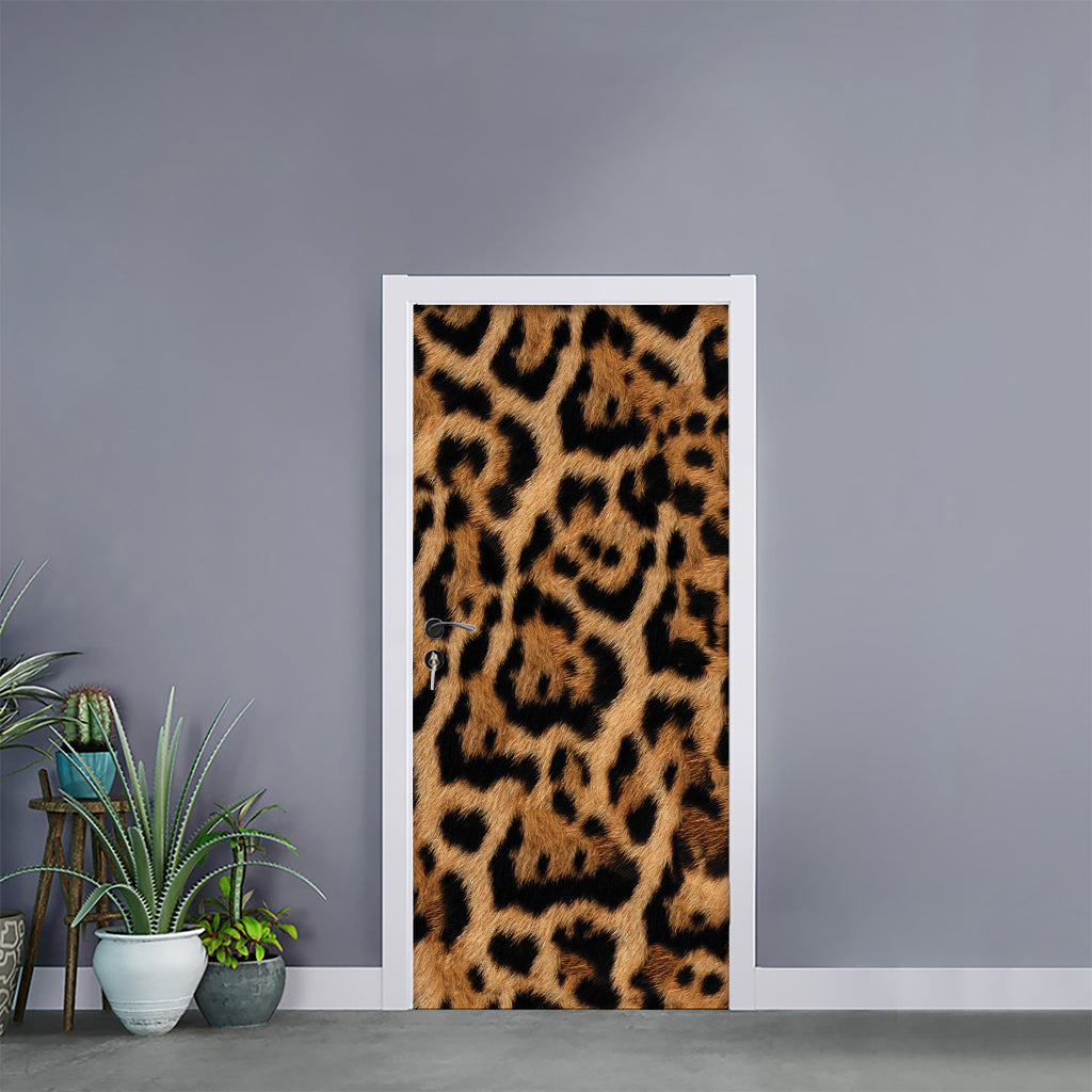 Jaguar Fur Pattern Print Door Sticker