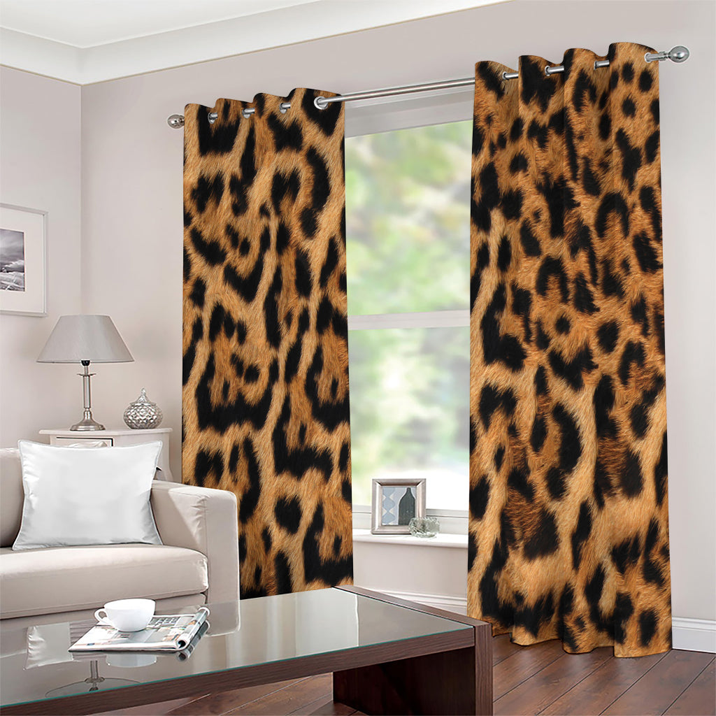 Jaguar Fur Pattern Print Extra Wide Grommet Curtains
