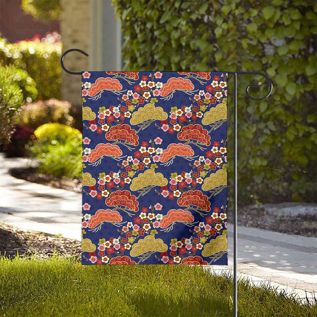 Japanese Cherry Blossom Pattern Print House Flag