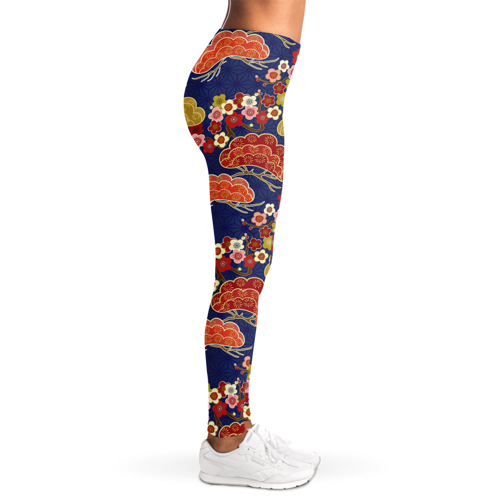 Japanese Cherry Blossom Pattern Print Women's Leggings