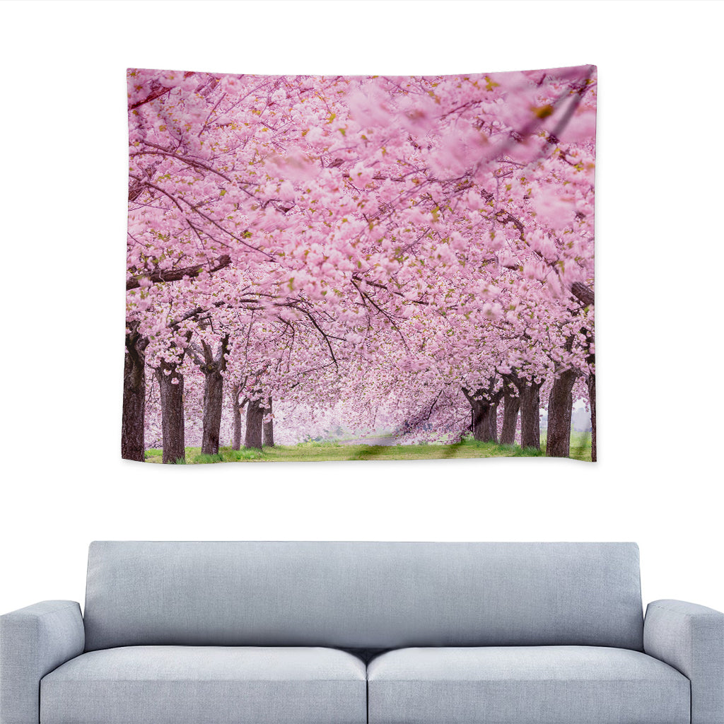 Japanese Cherry Blossom Tree Print Tapestry