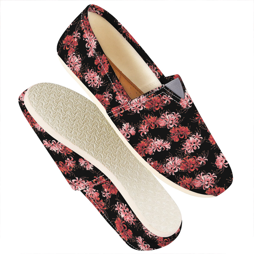 Japanese Cluster Amaryllis Pattern Print Casual Shoes