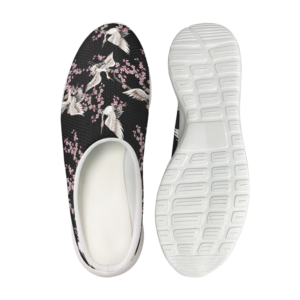 Japanese Crane Bird Pattern Print Mesh Casual Shoes