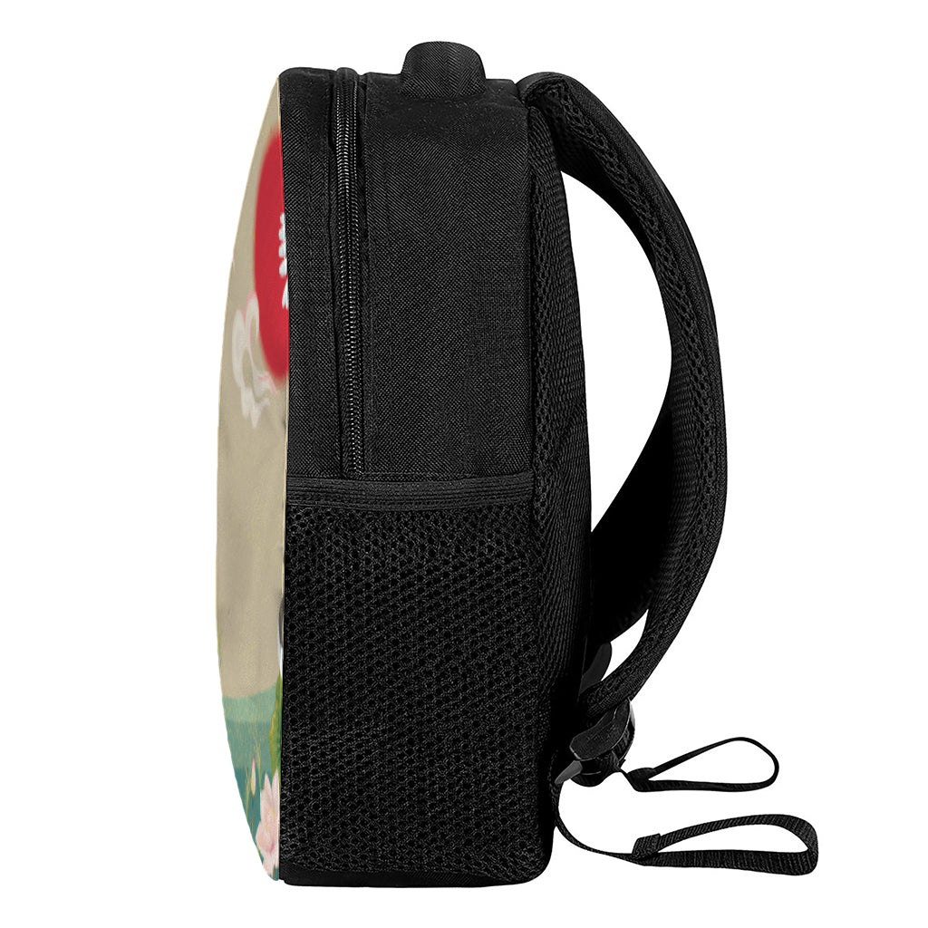 Japanese Cranes At Sunset Print Casual Backpack