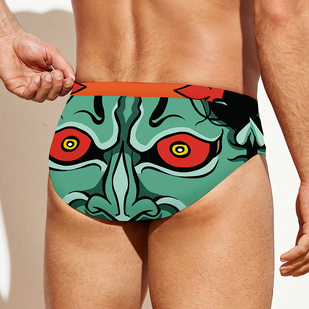 Japanese Demon Print Men's Swim Briefs