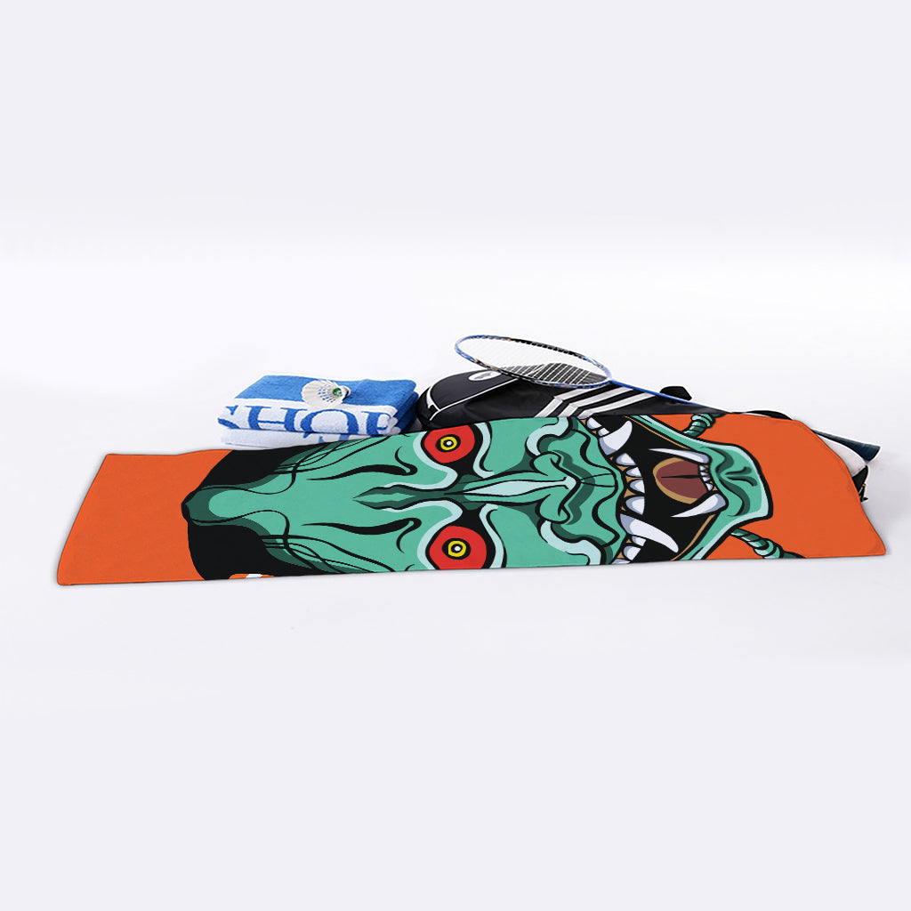 Japanese Demon Print Sports Towel