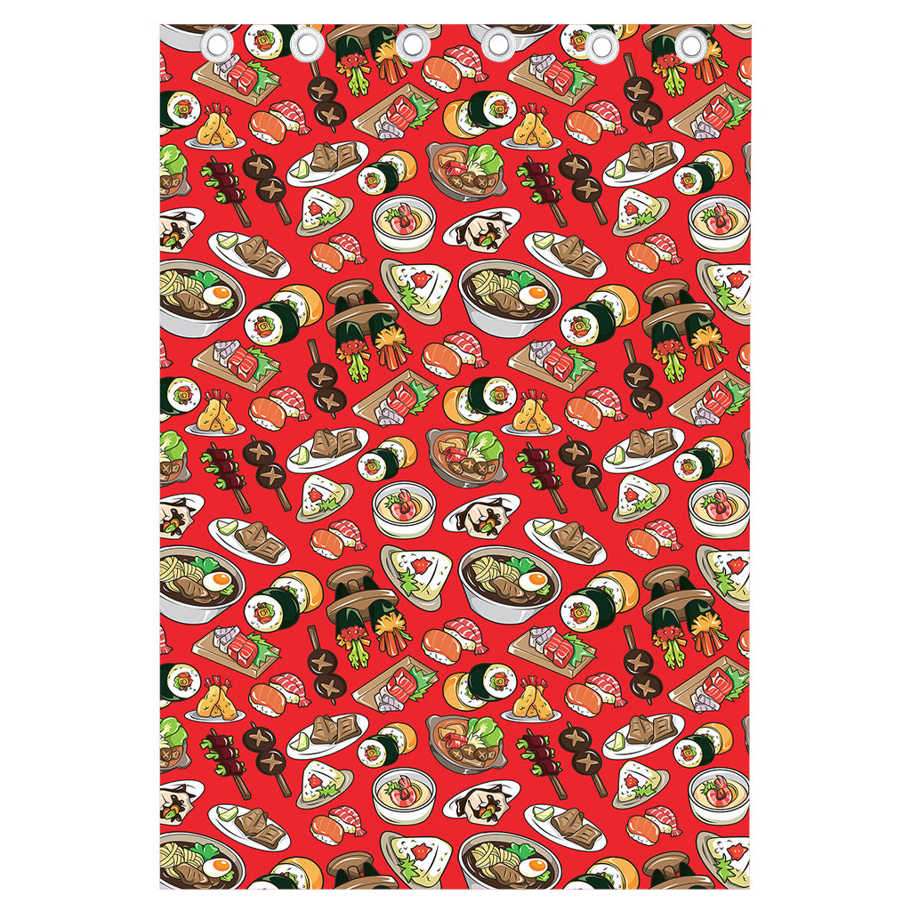Japanese Food Pattern Print Curtain