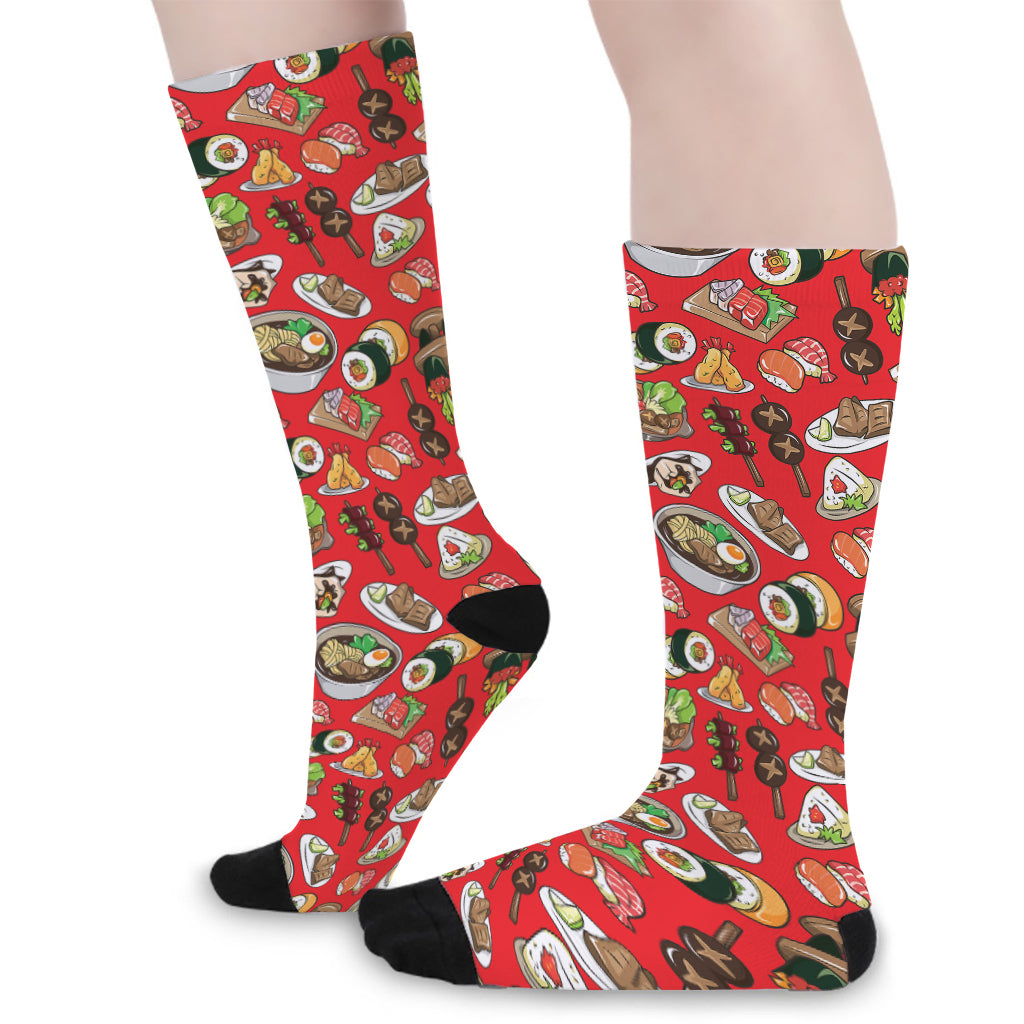 Japanese Food Pattern Print Long Socks