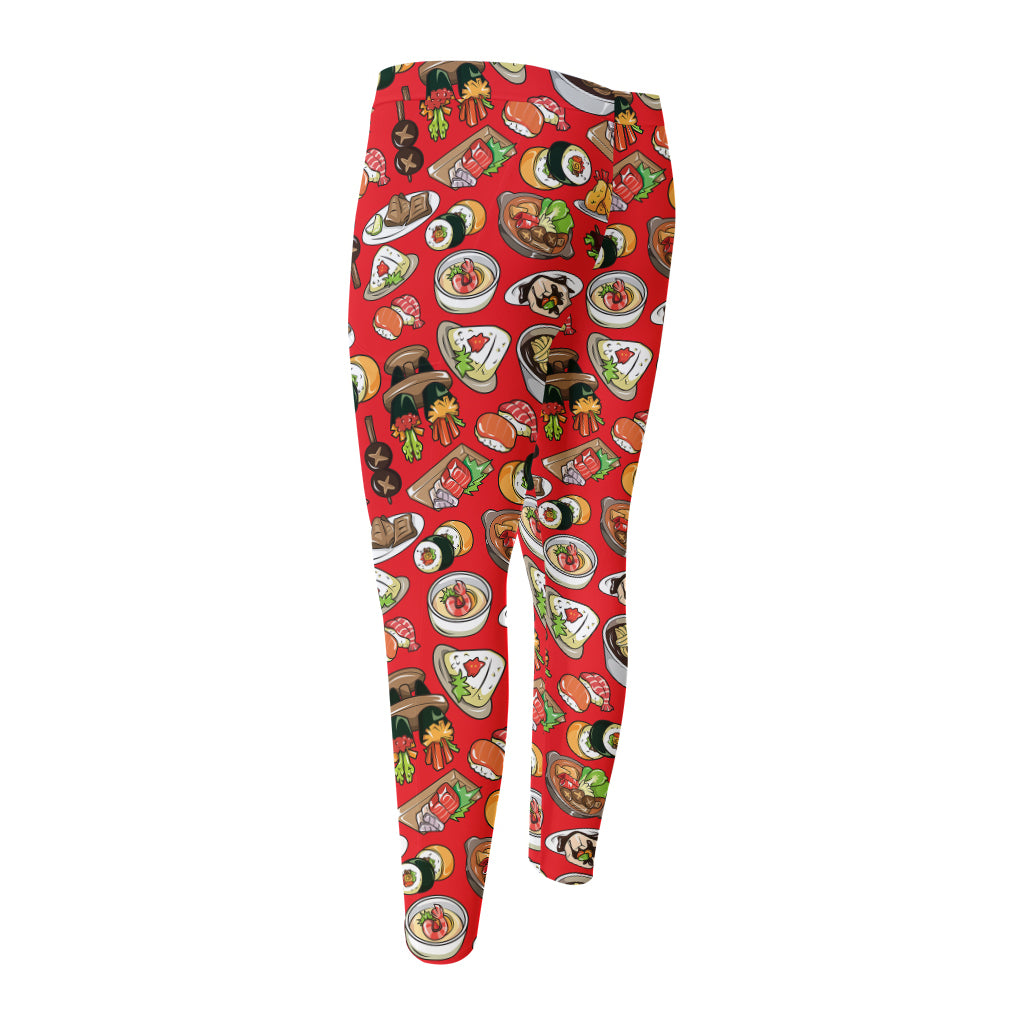 Japanese Food Pattern Print Men's Compression Pants