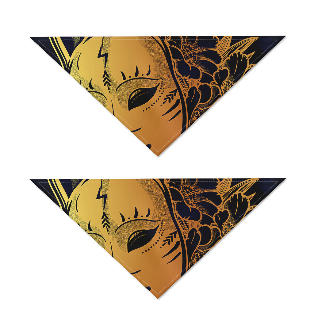 Japanese Fox Mask Print Dog Bandana