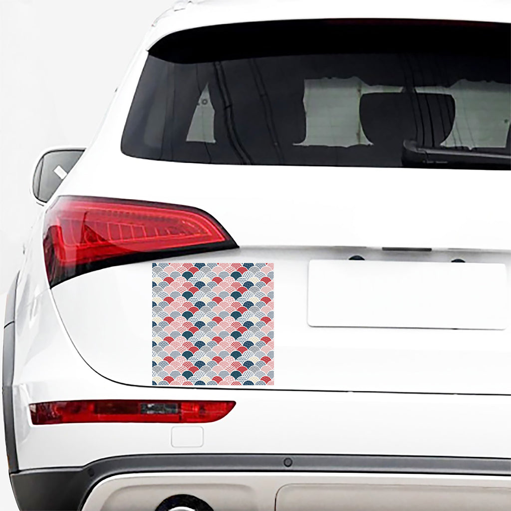 Japanese Geometric Pattern Print Car Sticker