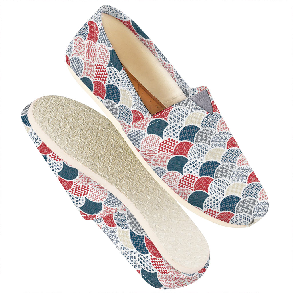 Japanese Geometric Pattern Print Casual Shoes