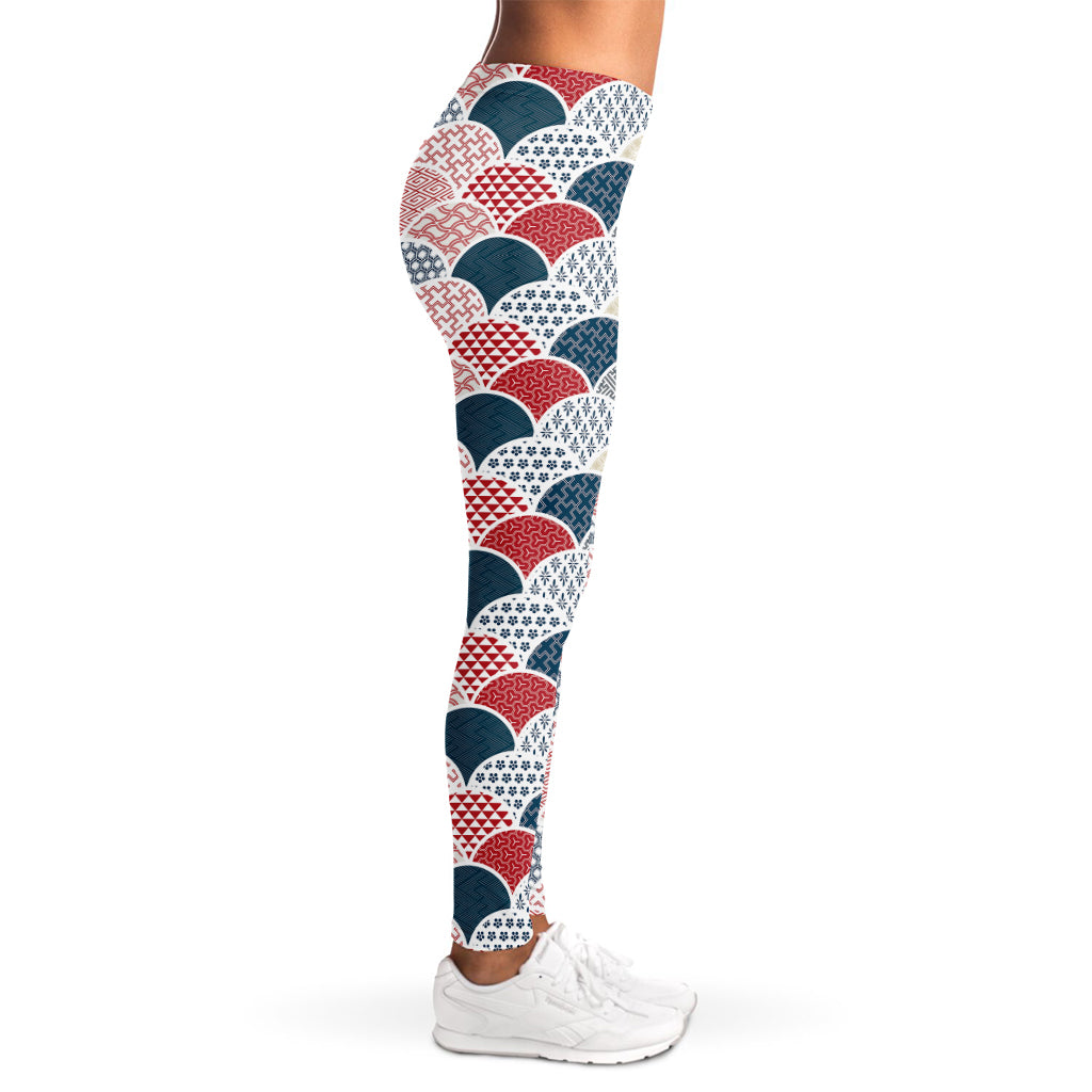 Japanese Geometric Pattern Print Women's Leggings