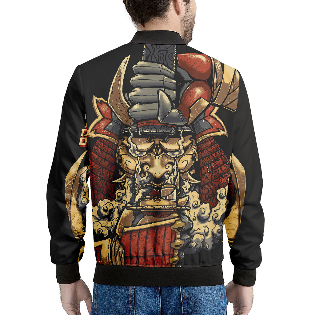 Japanese Ghost Samurai Print Men's Bomber Jacket