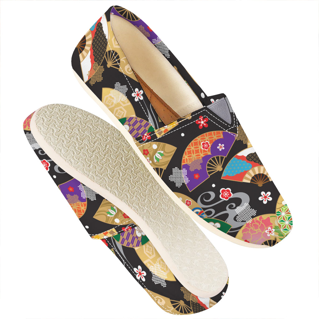 Japanese Hand Fan Pattern Print Casual Shoes