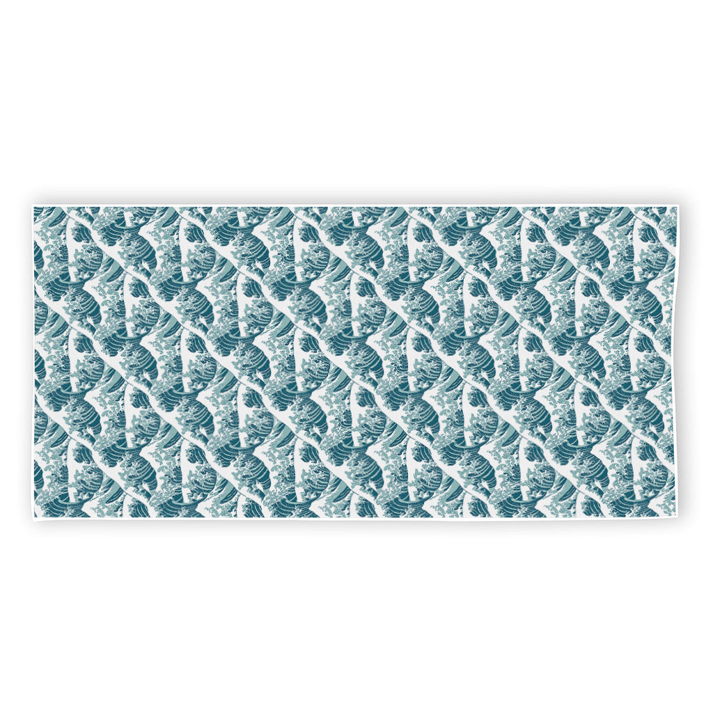 Japanese Kanagawa Wave Pattern Print Beach Towel