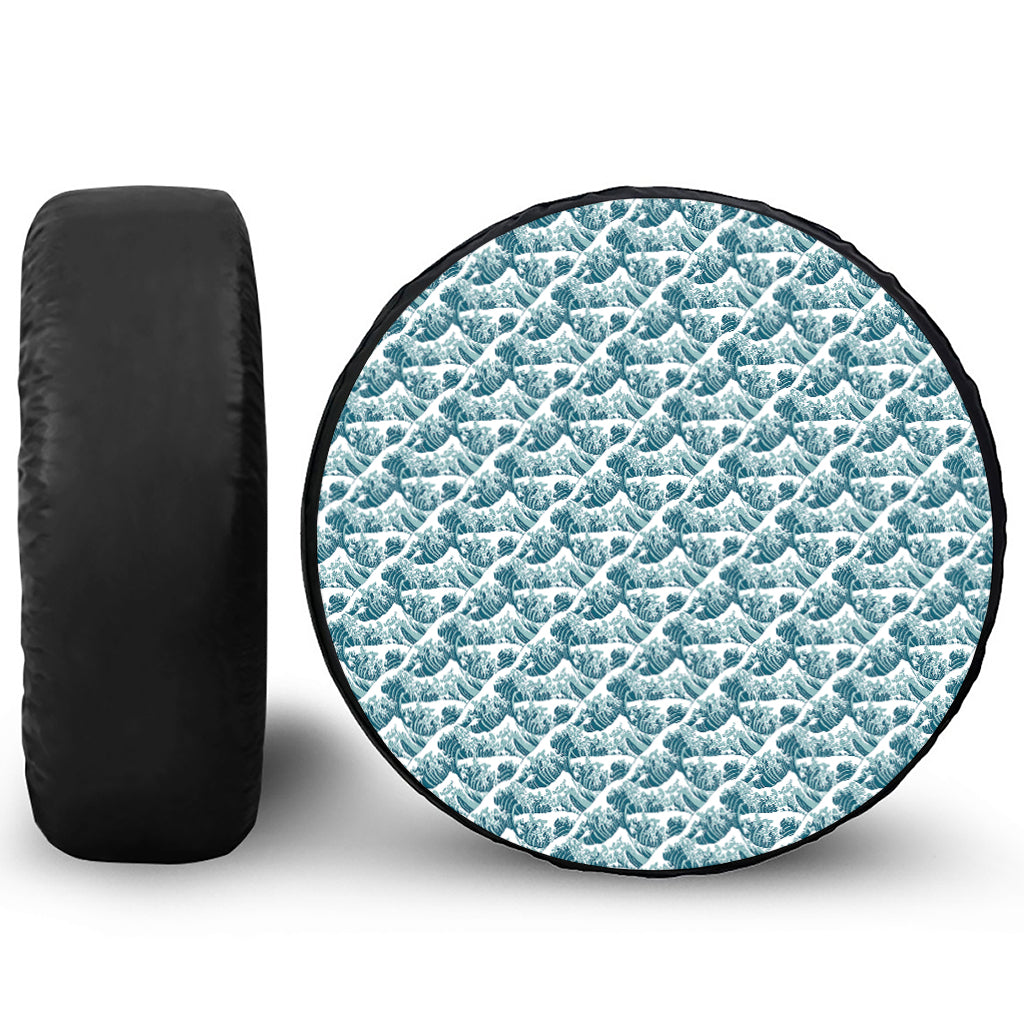 Japanese Kanagawa Wave Pattern Print Tire Cover