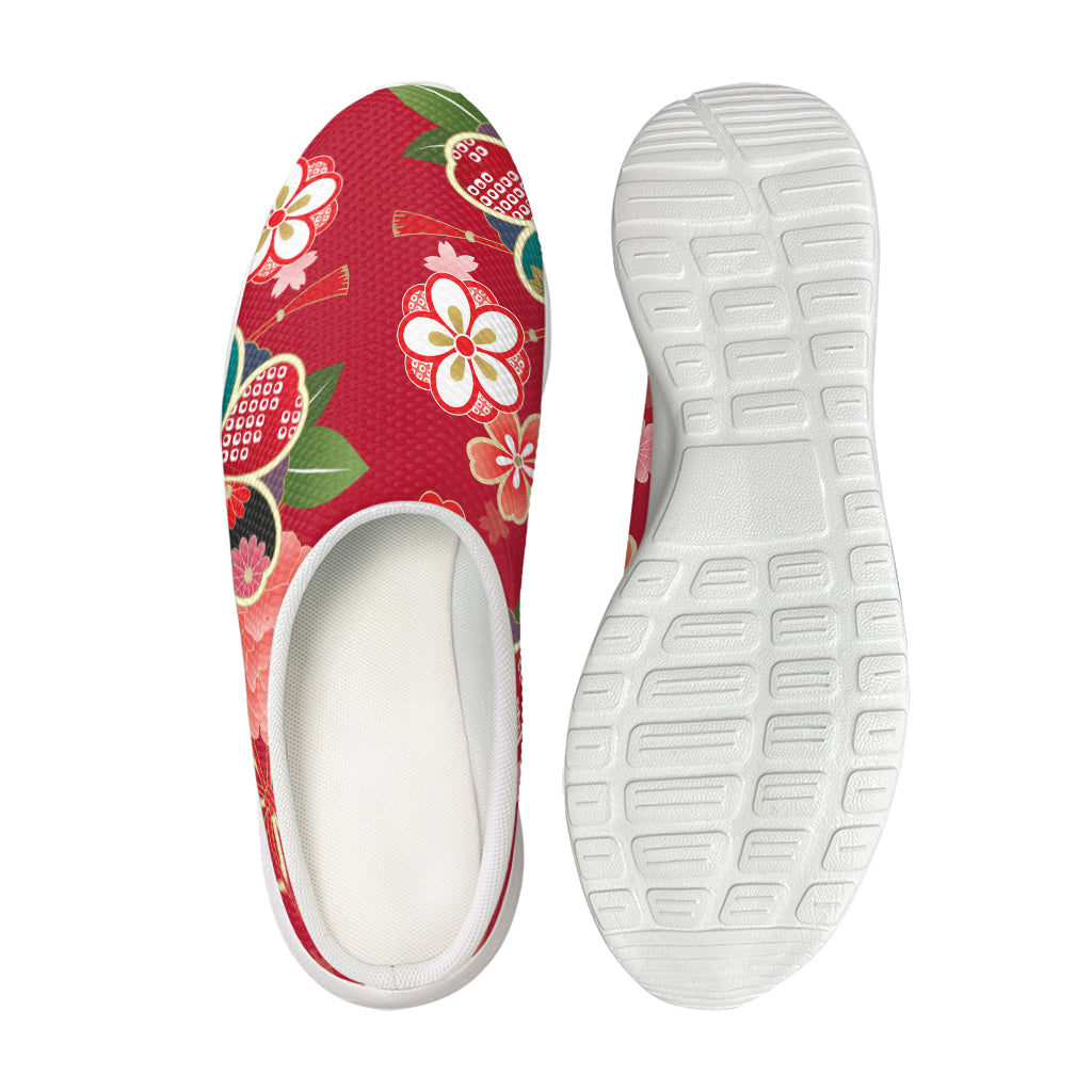 Japanese Kimono Pattern Print Mesh Casual Shoes
