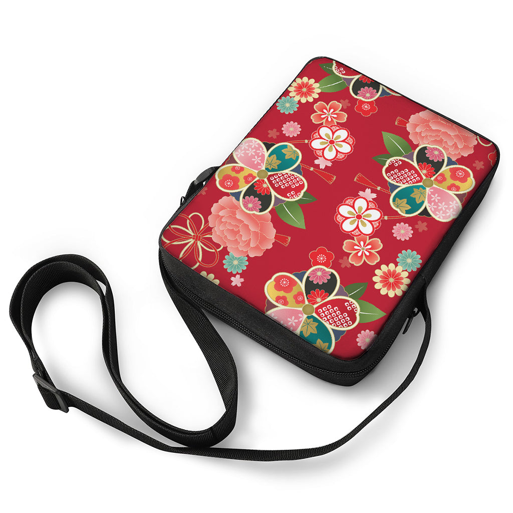 Japanese Kimono Pattern Print Rectangular Crossbody Bag