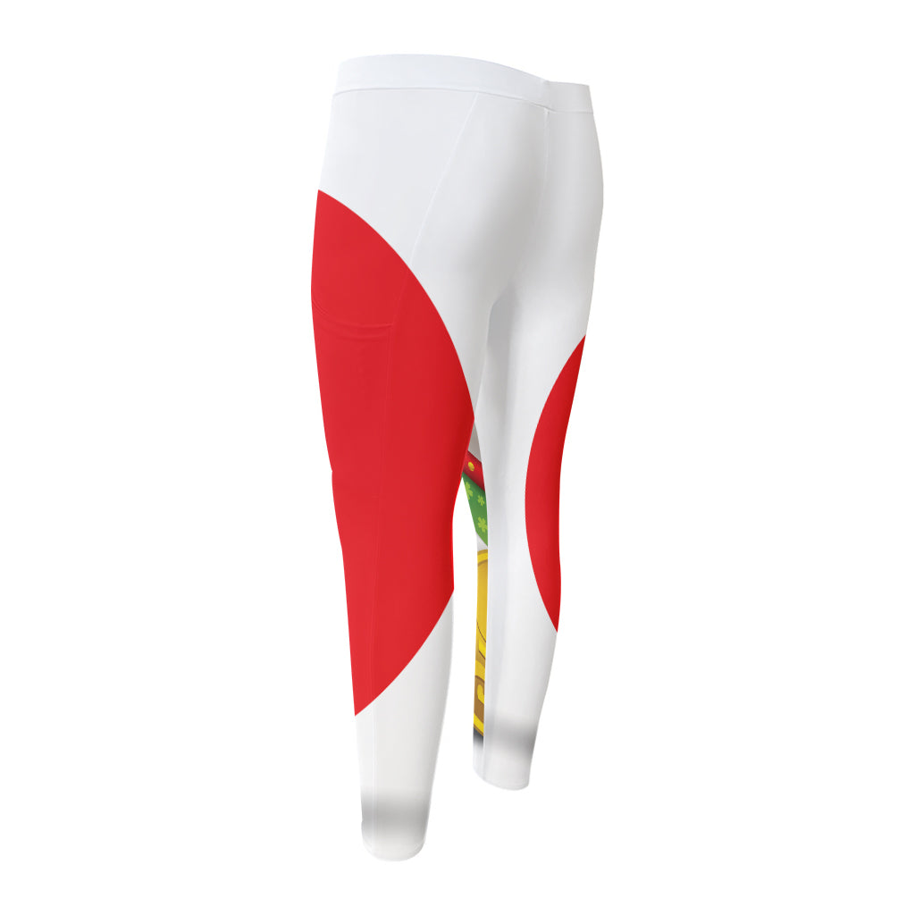 Japanese Lucky Cat Maneki Neko Print Men's Compression Pants