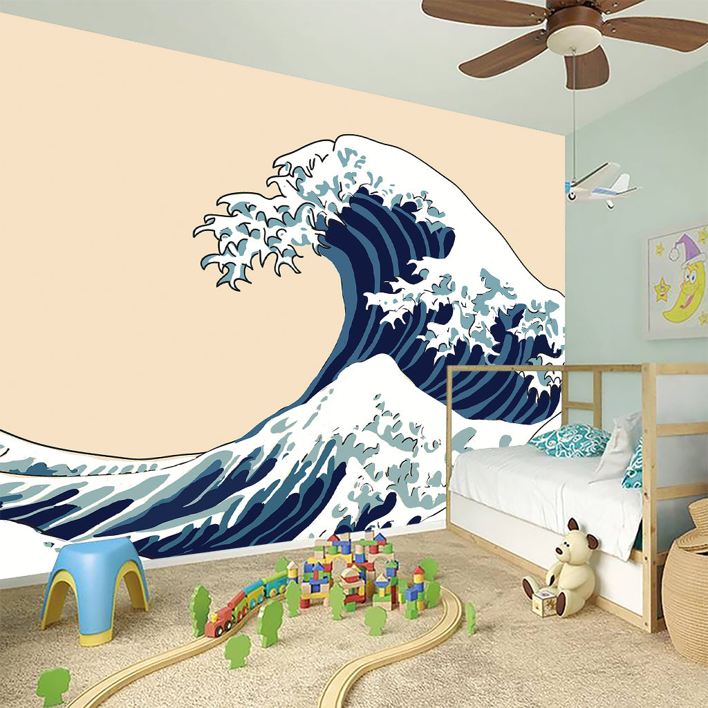 Japanese Ocean Wave Print Wall Sticker