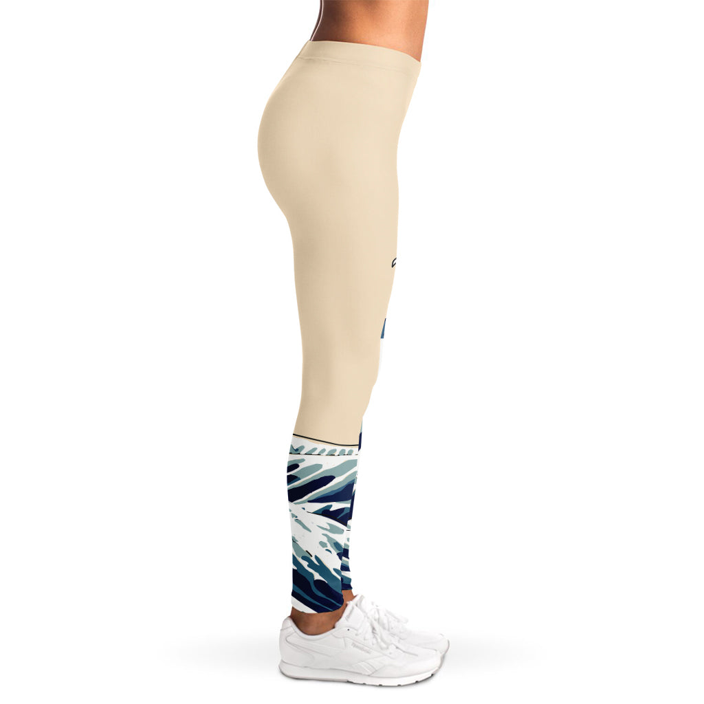 Japanese Ocean Wave Print Women's Leggings