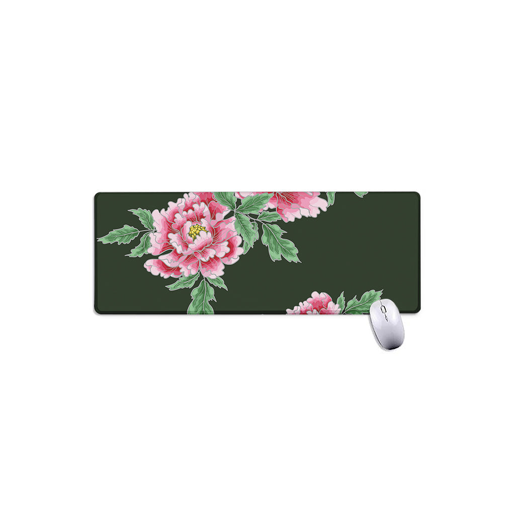 Japanese Peony Print Extended Mouse Pad
