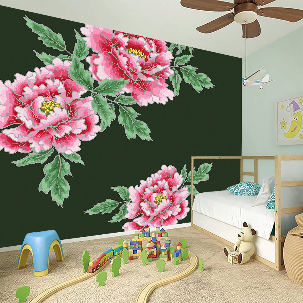 Japanese Peony Print Wall Sticker