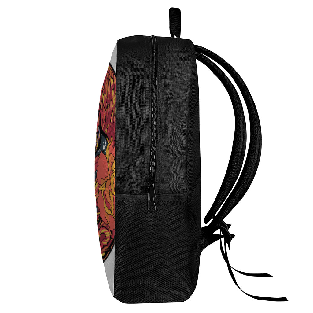 Japanese Phoenix Print 17 Inch Backpack