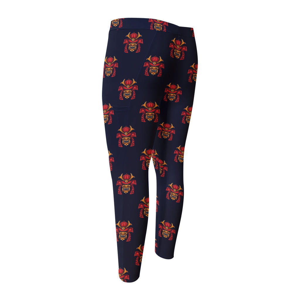 Japanese Samurai Pattern Print Men's Compression Pants