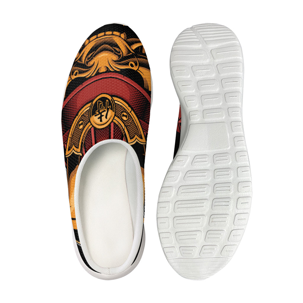 Japanese Samurai Warrior Mask Print Mesh Casual Shoes