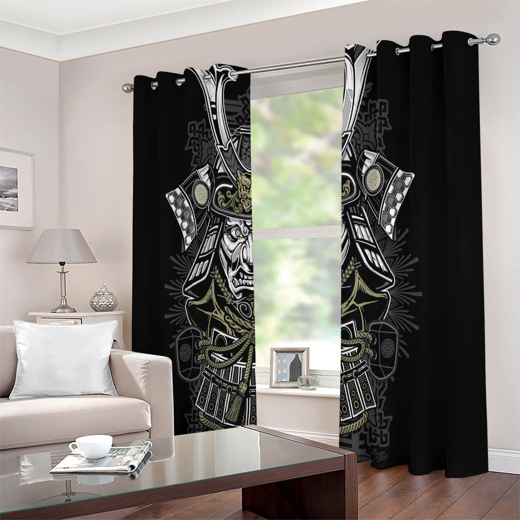 Japanese Samurai Warrior Print Extra Wide Grommet Curtains