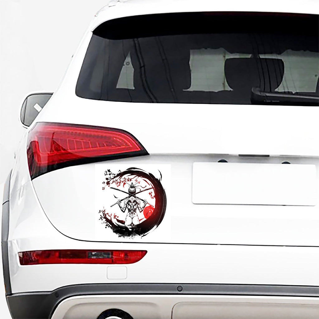 Japanese Samurai Woman Print Car Sticker